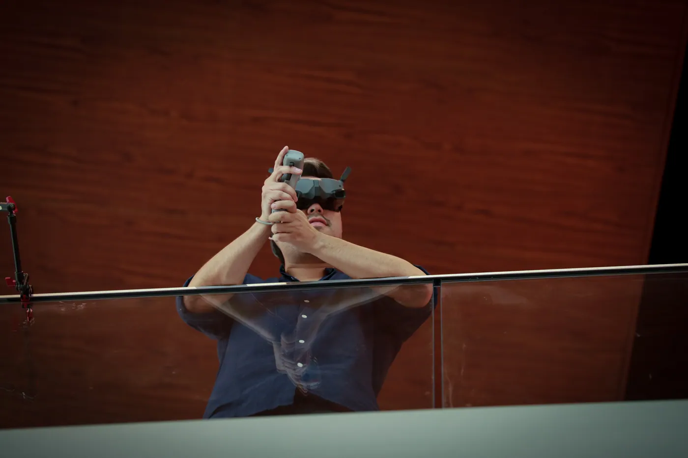 FPV drone operator filming the event